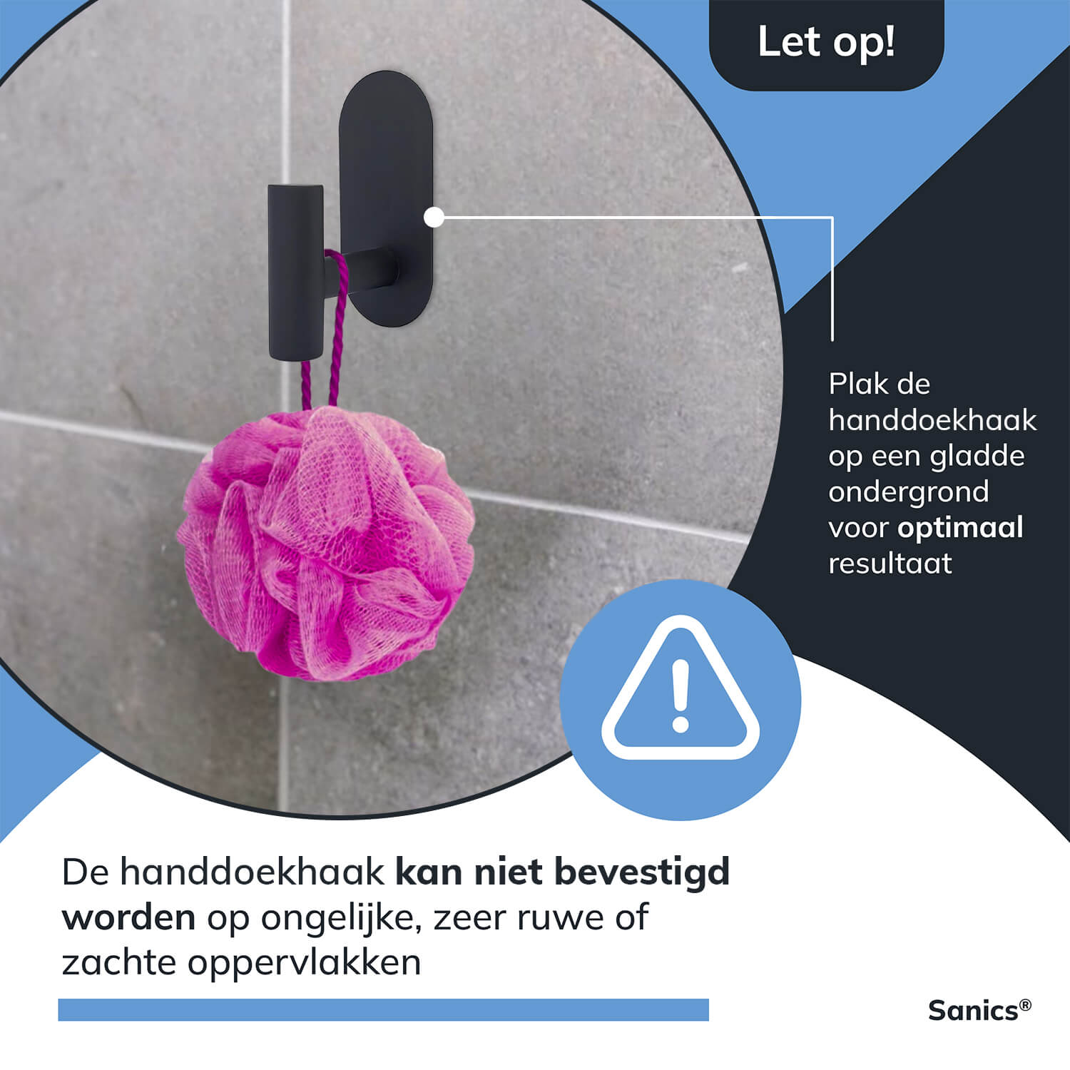 Handdoekhaakje zelfklevend