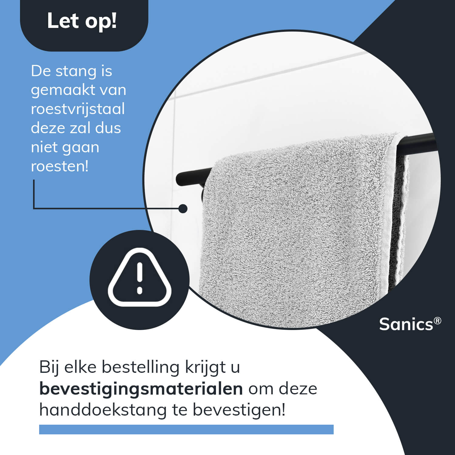 Handdoekhouder Zwart