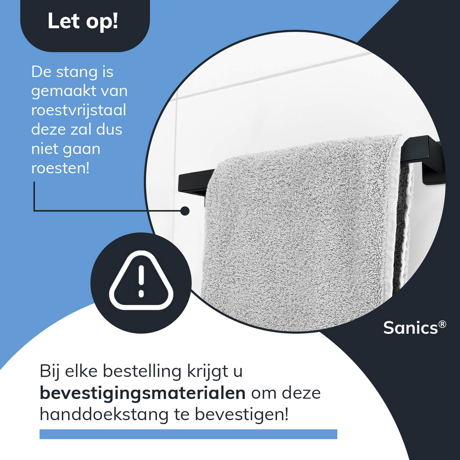 Handdoekhouder Zwart