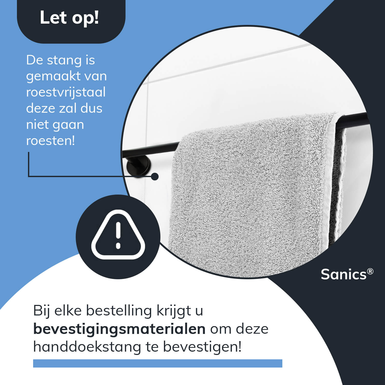 Handdoekhouder Zwart