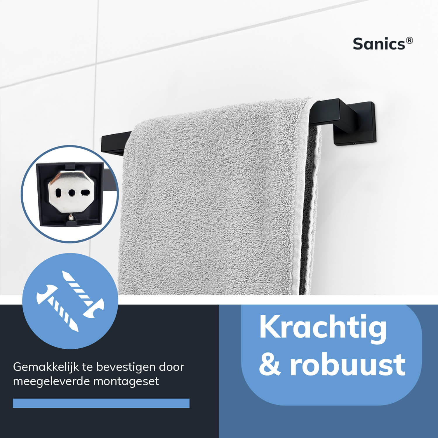 Handdoekrek inclusief montage set