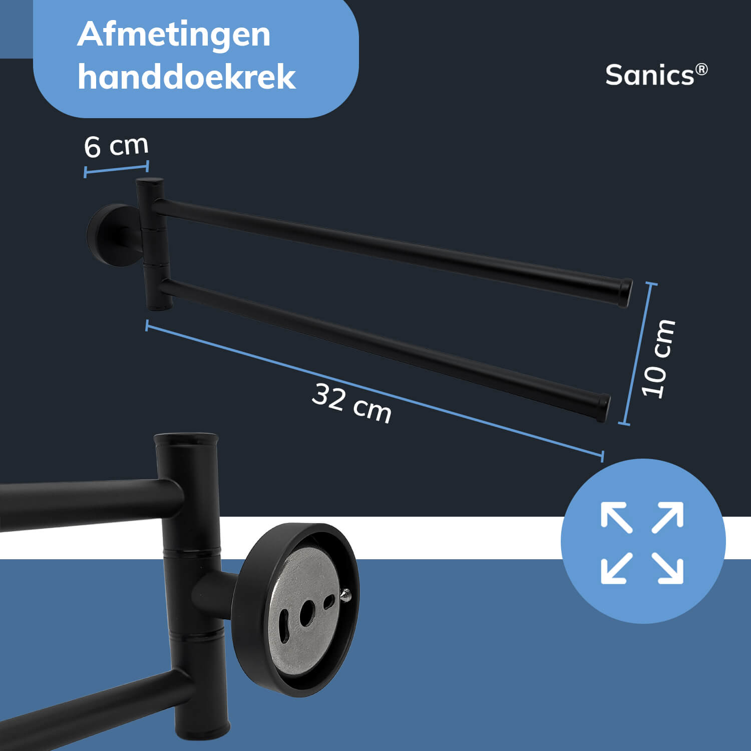Handdoekrek inclusief montage set