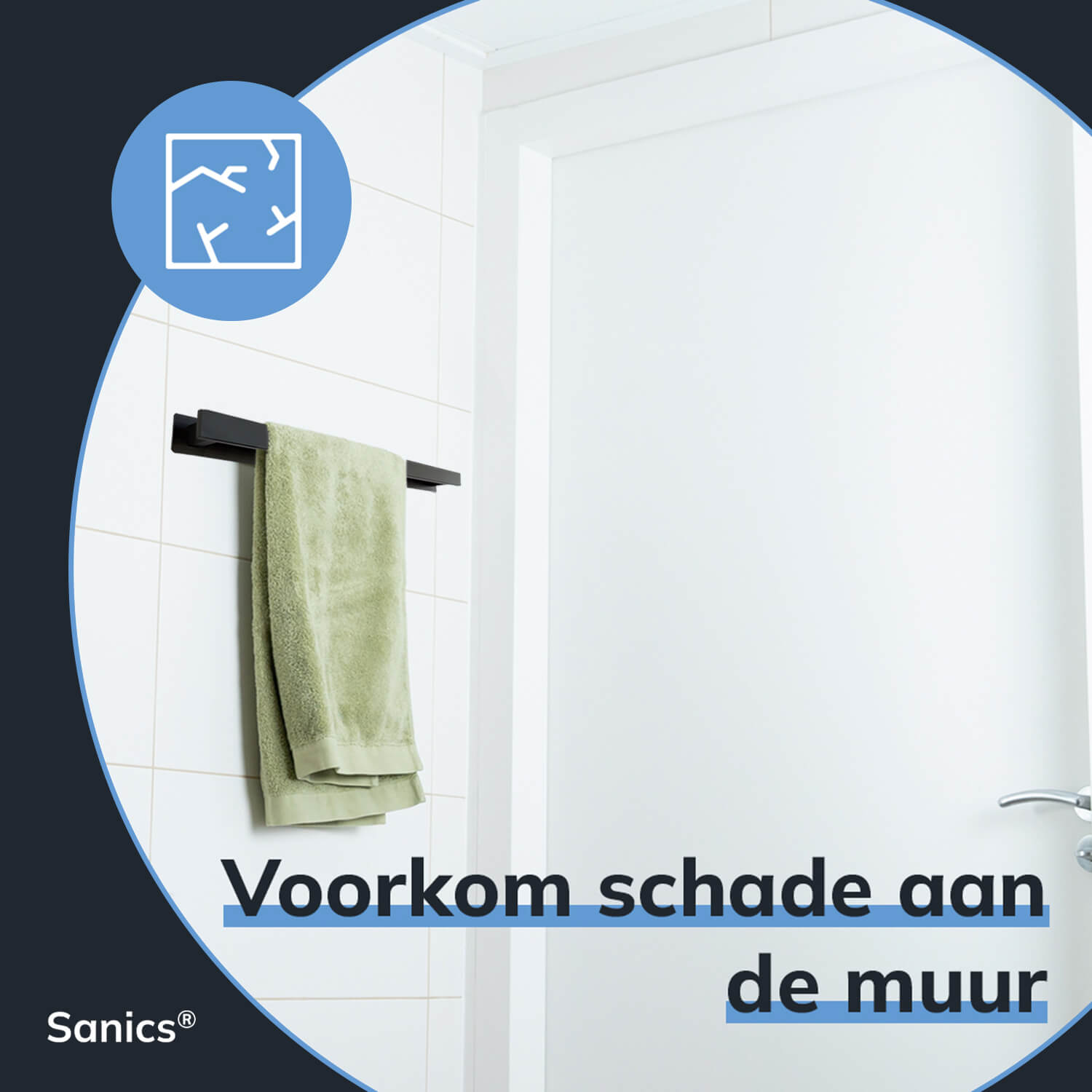 Handdoekrek zonder boren