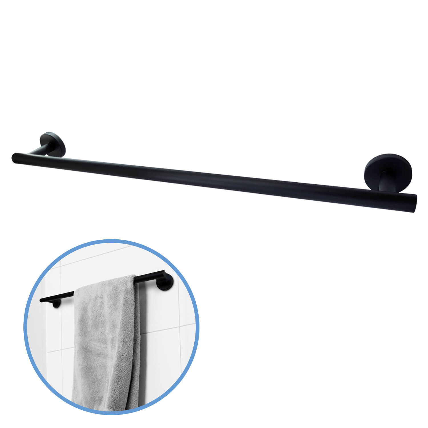 Handdoekstang met montage materialen