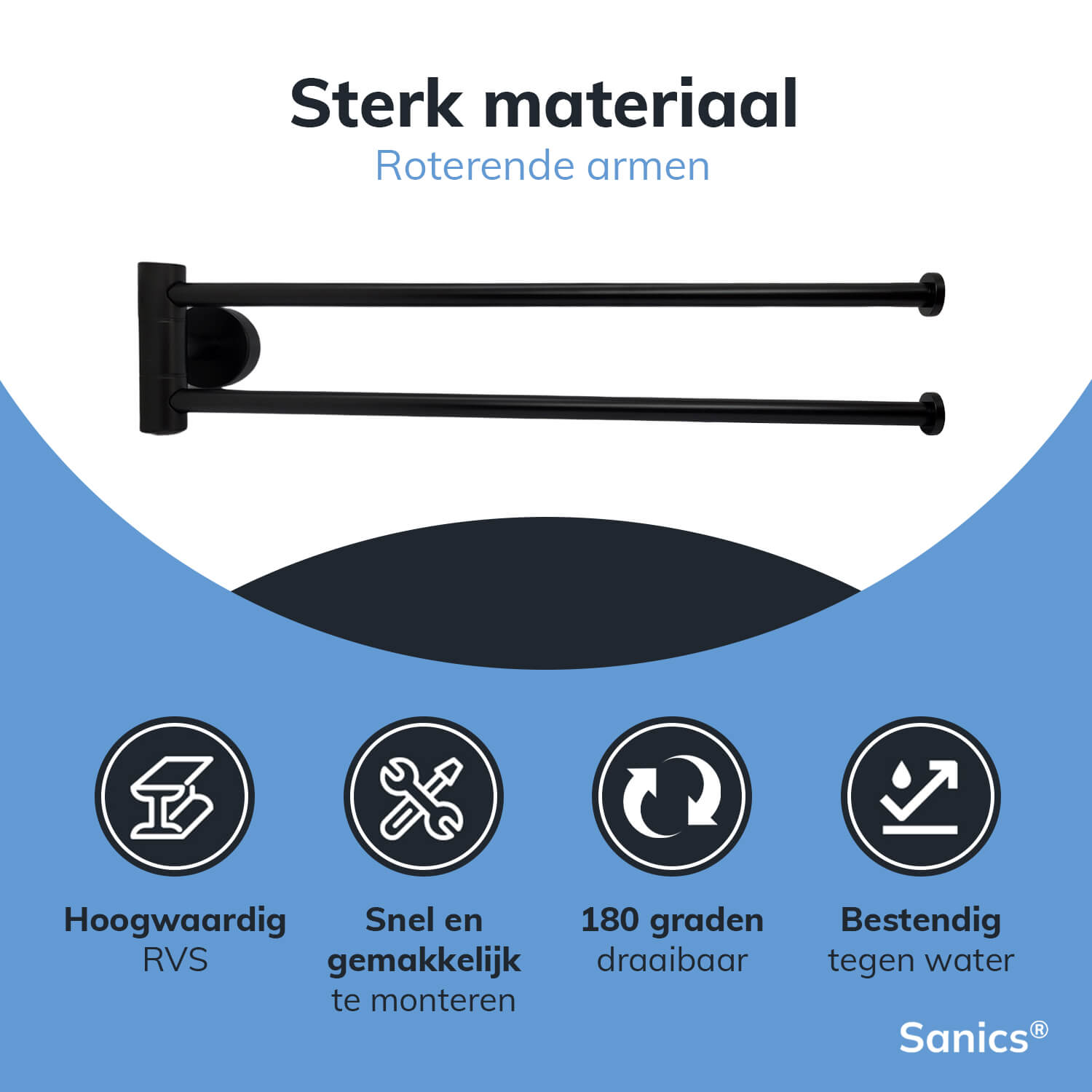 Handdoekstang met montage materialen