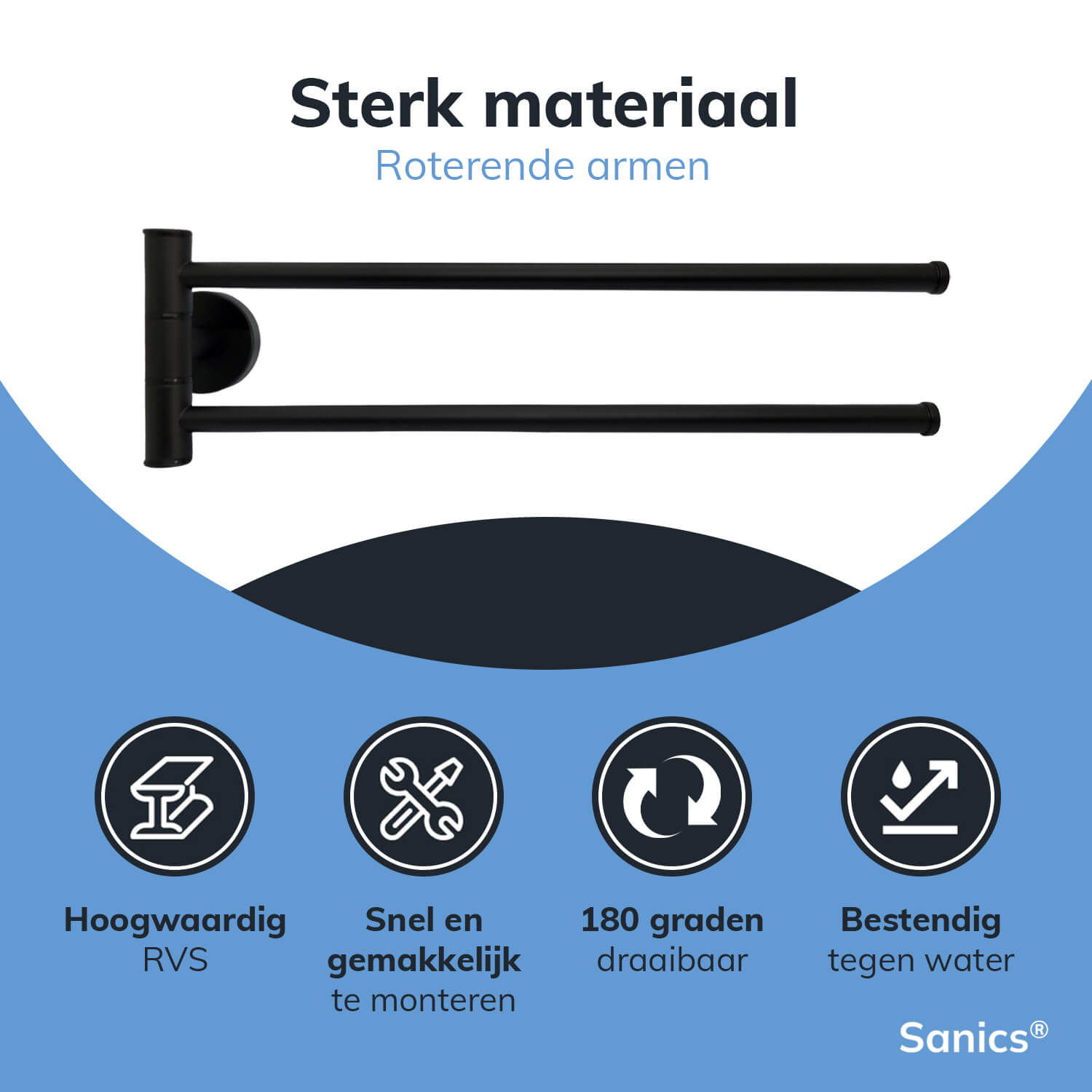 Handdoekstang met montage materialen