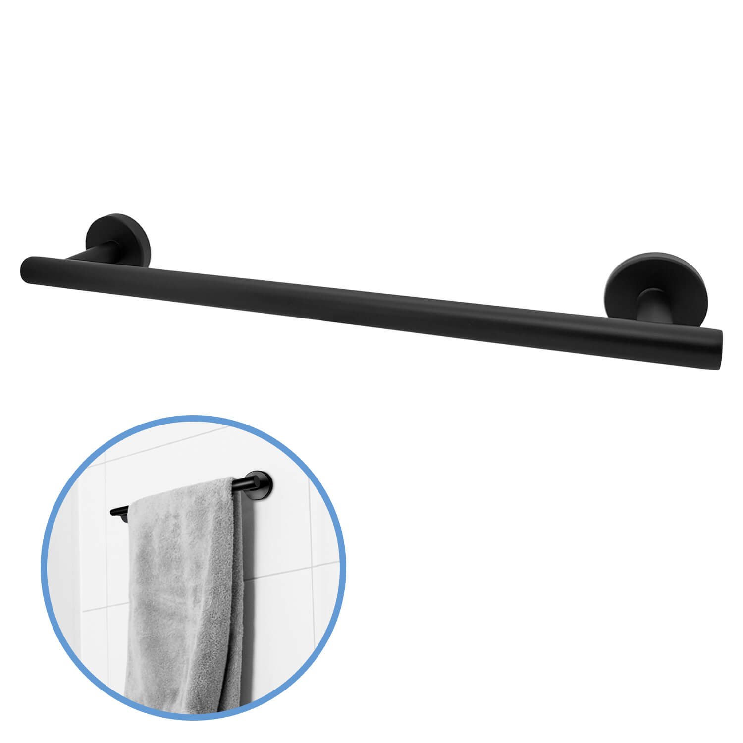 Handdoekstang met montage materialen