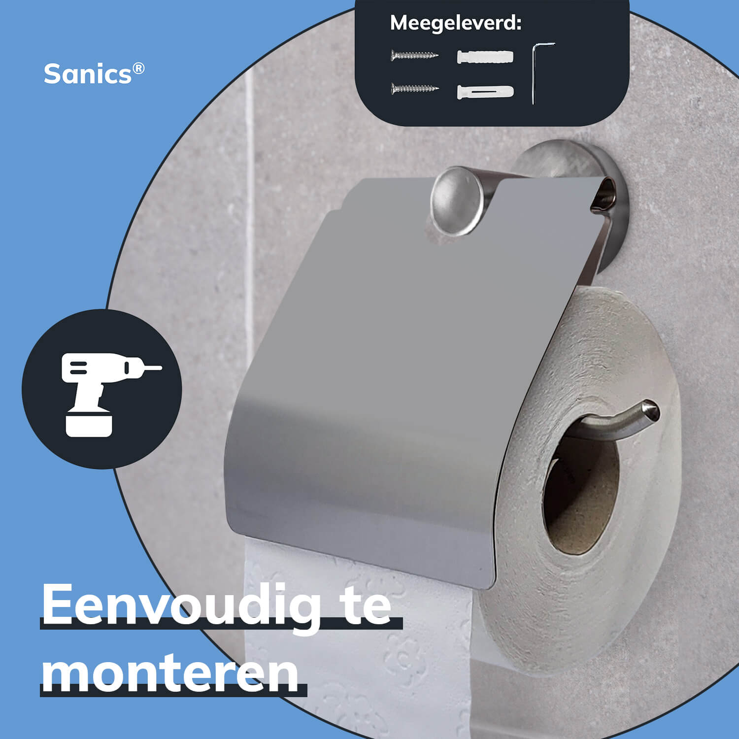 Wc-Rolhouder Met Plank Zelfklevend Aluminium Dubbele Rolhouder Zilver - Badkamer Opberging