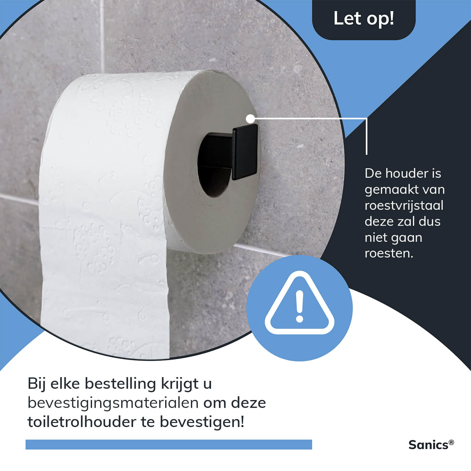 Toiletrolhouder inclusief montageset