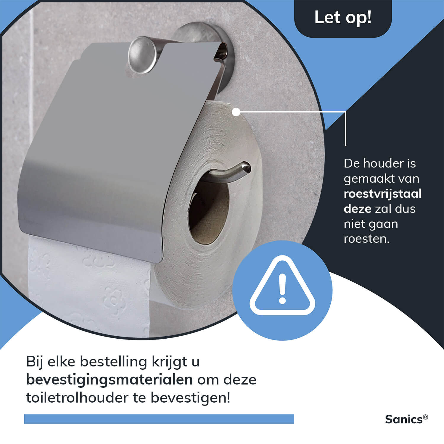 Toiletrolhouder inclusief montageset