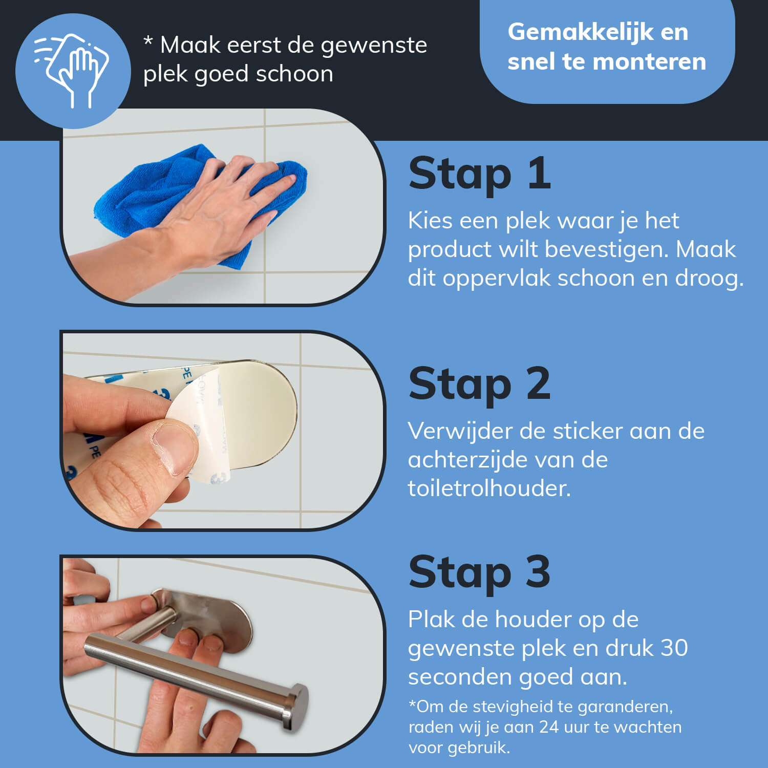 Toiletrolhouder zelfklevend