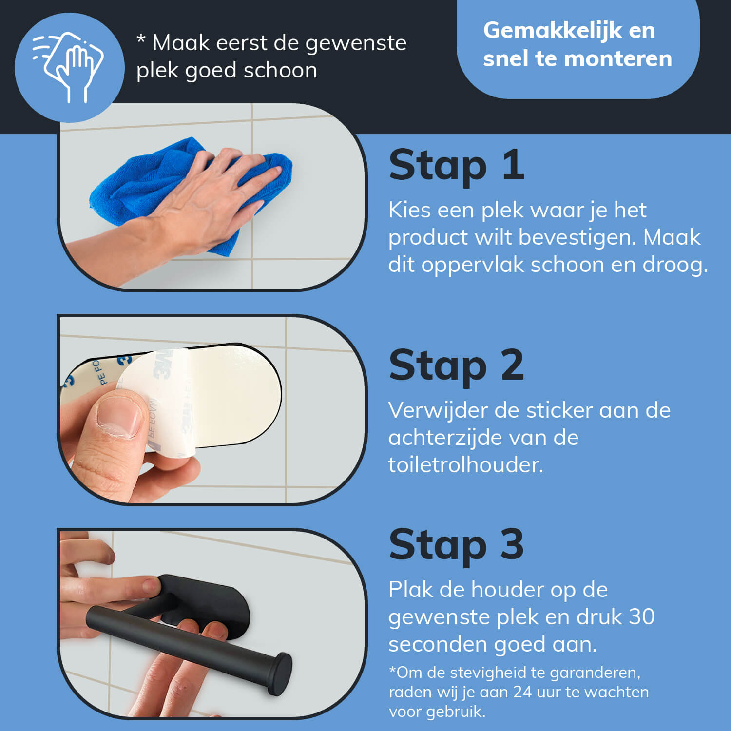 Toiletrolhouder zelfklevend