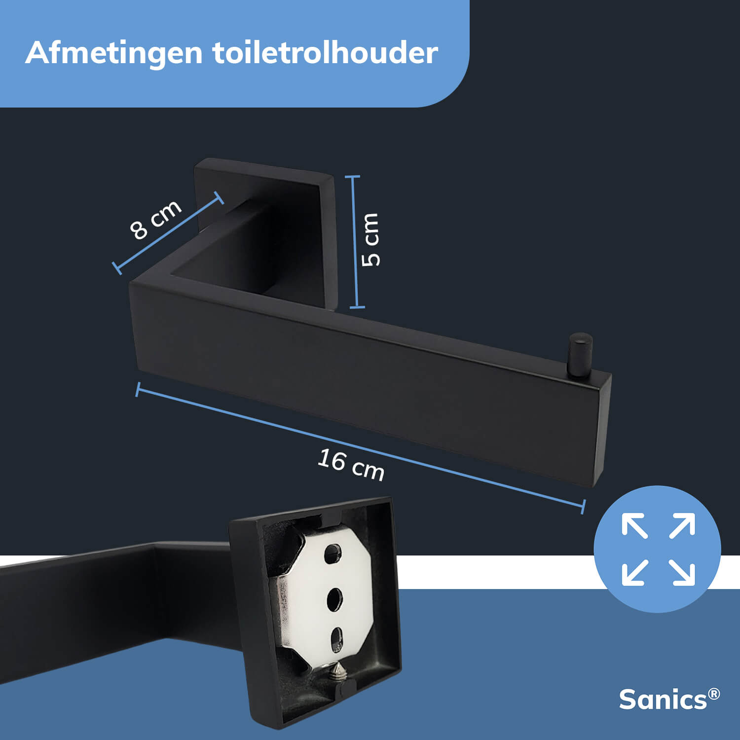 Toiletrolhouder zwart