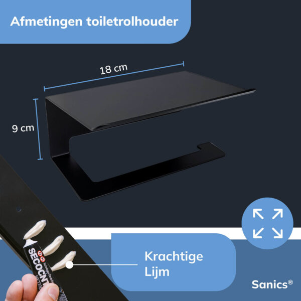 Toiletrolhouder zwart