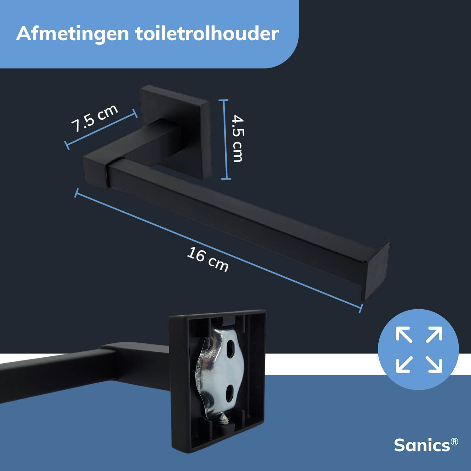 Toiletrolhouder zwart