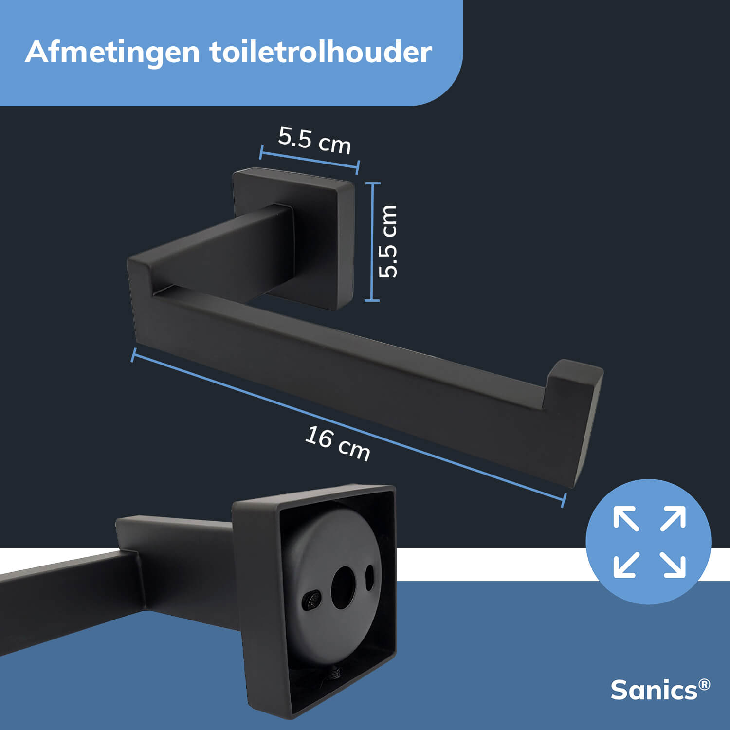 Toiletrolhouder zwart Toiletrolhouder zwart