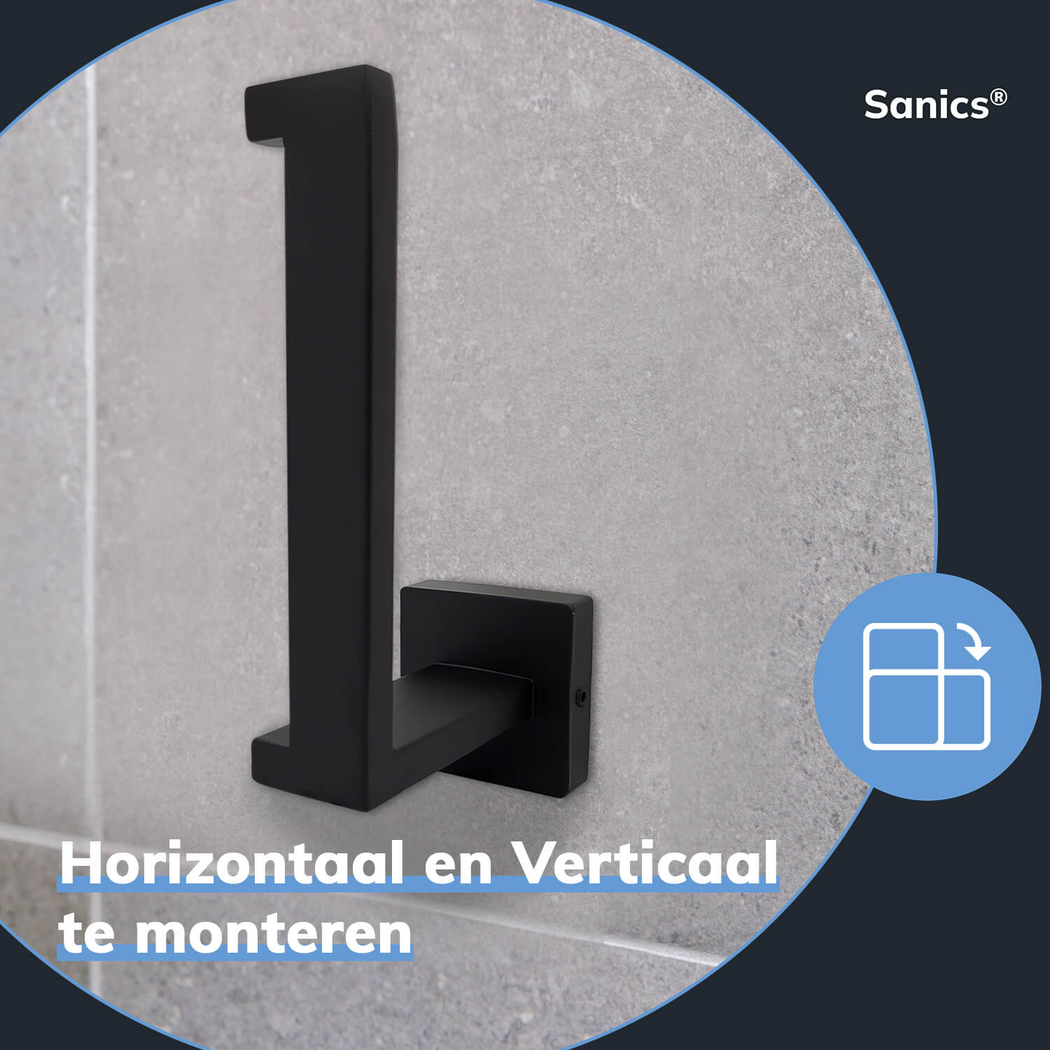 WC rolhouder zwart WC rolhouder zwart