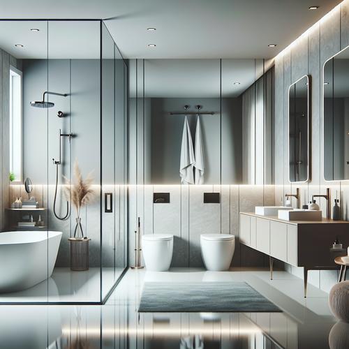 Smalle wandtoiletrolhouder in mat zwart met plankje naast compact toilet in moderne badkamer