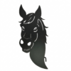 Paarden hoofd voor op de reserverolhouder