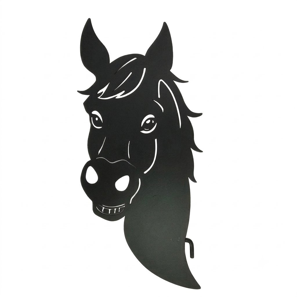 Paarden hoofd voor op de reserverolhouder