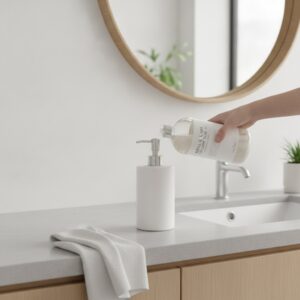 Stap-voor-stap instructie voor het correct navullen van een zeepdispenser met vloeibare handzeep